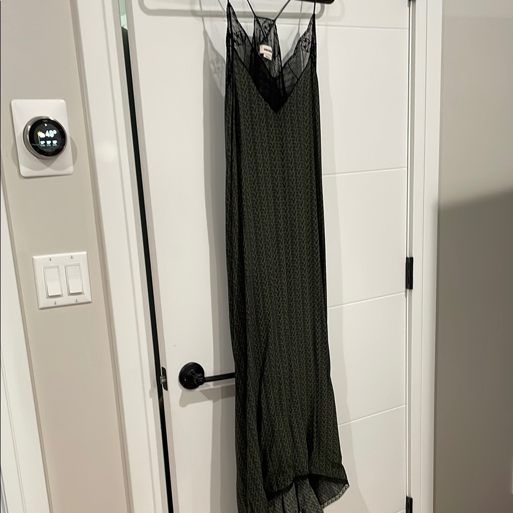 Zadig & Voltaire Black Olive Maxi Slip Dress